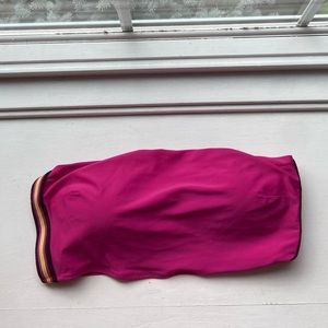 aerie Pink Striped Strapless Bikini Top